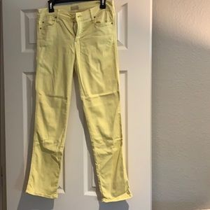 MOTHER yellow straight leg jeans